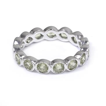 Forever Diamonds Peridot Eternity Band in 14kt White Gold