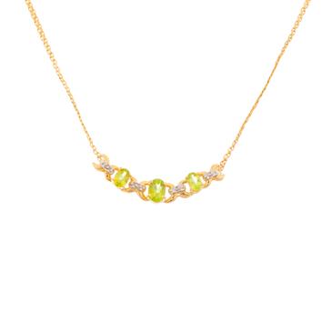Forever Diamonds Peridot Gemstone Necklace in 14kt Gold