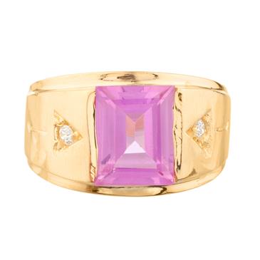 Forever Diamonds Pink Colored Stone Ring in 14kt Gold