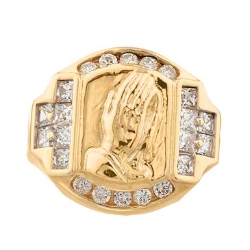 Forever Diamonds Praying Hands Ring in 10kt Gold