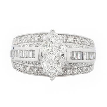 Forever Diamonds Princess Cut Diamond Engagement Ring in 14kt White Gold