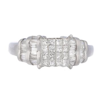 Forever Diamonds Princess Cut Diamond Engagement Ring in 14kt White Gold
