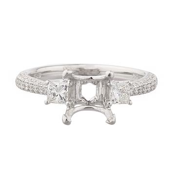 Forever Diamonds Princess Cut Diamond Engagement Ring in 18kt White Gold