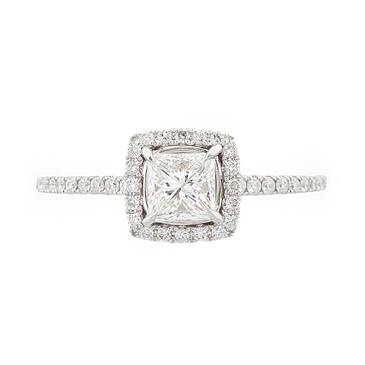 Forever Diamonds Princess Cut Diamond Engagement Ring in 18kt White Gold
