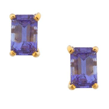 Forever Diamonds Purple Stone Stud Earrings in 14kt Gold