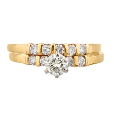 Forever Diamonds Round Diamond Bridal Engagement Set in 14kt Gold