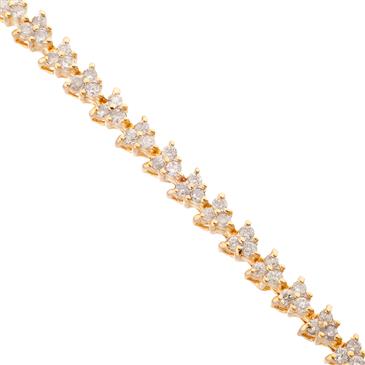 Forever Diamonds Round Diamond Cluster Tennis Bracelet in 14kt Gold