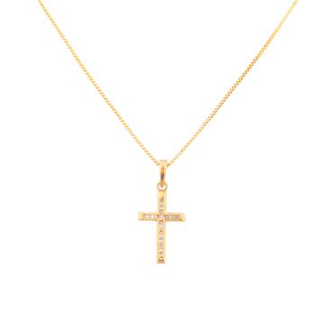 Forever Diamonds Round Diamond Cross in 14kt Gold