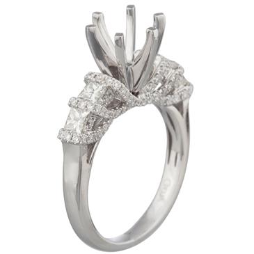 Forever Diamonds Round Diamond Engagement Ring Setting in 18kt White Gold