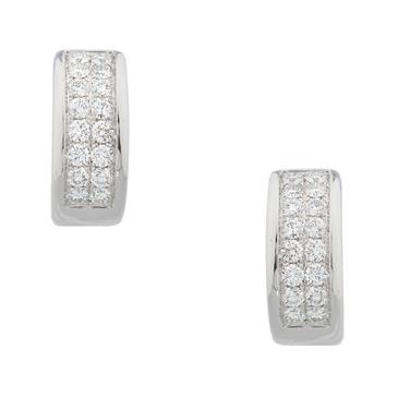 Forever Diamonds Round Diamond Hoop Earrings in 18kt White Gold