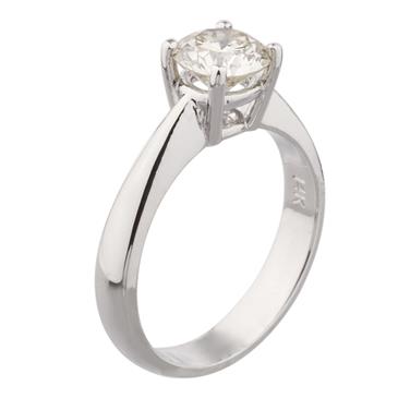 Forever Diamonds Round Diamond Solitaire Engagement Ring in 14kt White Gold