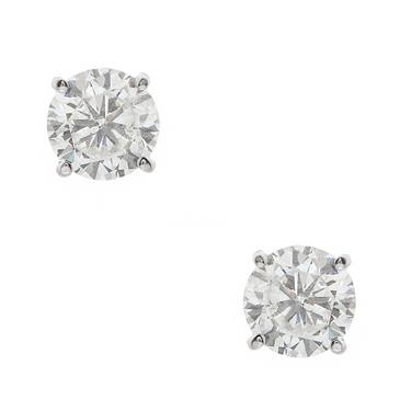 Forever Diamonds Round Diamond Stud Earrings in 14kt White Gold