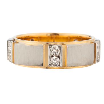 Forever Diamonds Round Diamond Wedding Band in 14kt Two- Tone Gold
