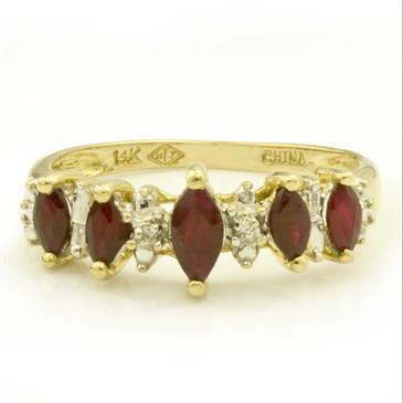 Forever Diamonds Ruby Accent Diamonds Ring in 14kt Gold