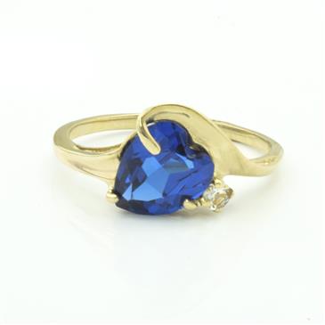 Forever Diamonds Sapphire Heart Accent Diamond Ring in 14kt Gold