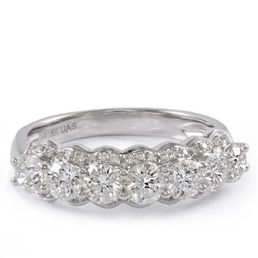 Forever Diamonds Seven Stone Diamond Band in 18kt White Gold