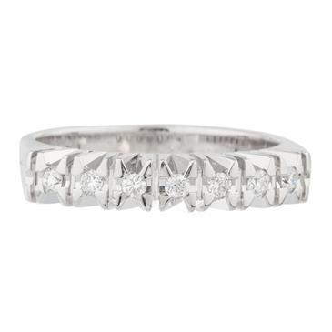 Forever Diamonds Seven Stone Diamond Wedding Band in 18kt White Gold