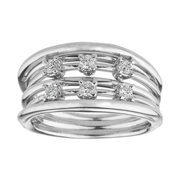 Forever Diamonds Six Stone Diamond Ring in 14kt White Gold