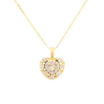 Forever Diamonds Smokey Topaz Diamond Heart in 18kt Gold