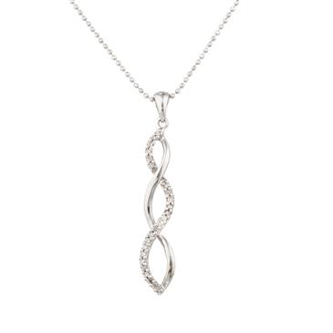 Forever Diamonds Spiral Diamond Pendant in 10kt White Gold