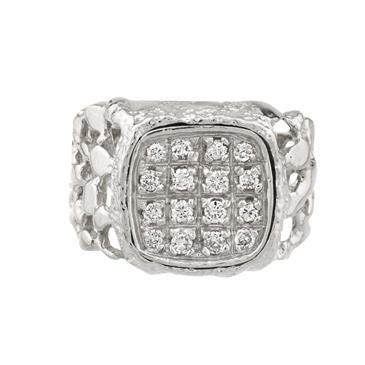 Forever Diamonds Sqaure Top Diamond Nugget Ring in 14kt White Gold