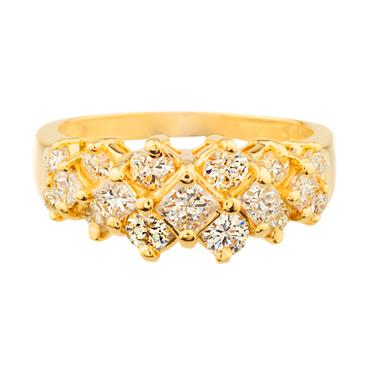 Forever Diamonds Square and Round Diamonds Ring in 14kt Gold
