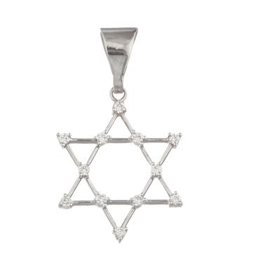 Forever Diamonds Star of David Diamond Pendant in 18kt White Gold