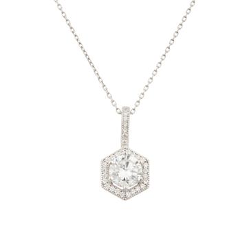 Forever Diamonds Sterling Silver Vintage Pendant