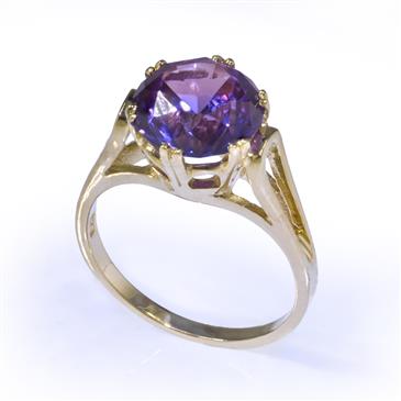 Forever Diamonds Lab Created Amethyst Gold Ring