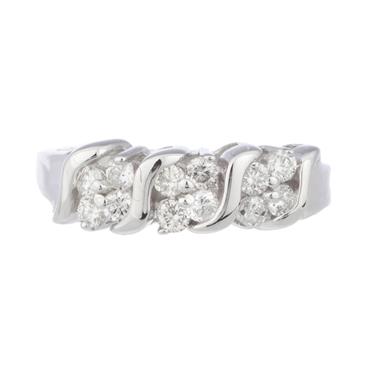 Forever Diamonds Three Part Diamond Cluster Ring in 14kt White Gold