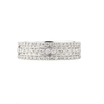 Forever Diamonds Three Row Diamond Wedding Band