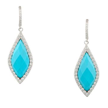 Forever Diamonds Turquoise Drop Earrings in Sterling Silver