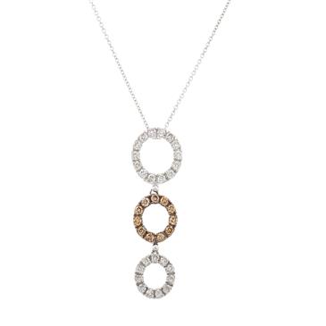 Forever Diamonds Tri-Circle Chocolate Diamond Pendant in 14kt White Gold