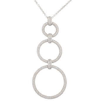 Forever Diamonds Three Circle Diamond Pendant in 18kt White Gold