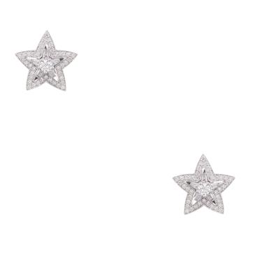 Forever Diamonds Two- Piece Diamond Star Studs in 18kt White Gold