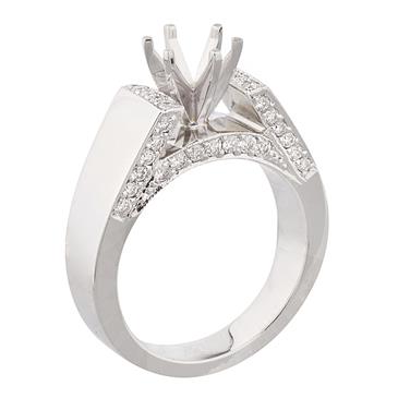 Forever Diamonds Unique Diamond Engagement Ring Setting in 14kt White Gold