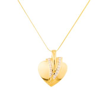 Forever Diamonds Vintage Diamond Heart Pendant in 14kt Gold
