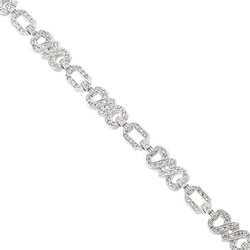 Forever Diamonds Vintage Infinity Diamond Bracelet in 18kt White Gold