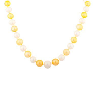 Forever Diamonds White and Gold Natural Tahitian Pearl Necklace