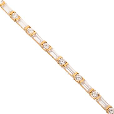 Forever Diamonds White Sapphire Bracelet in 14kt Gold 