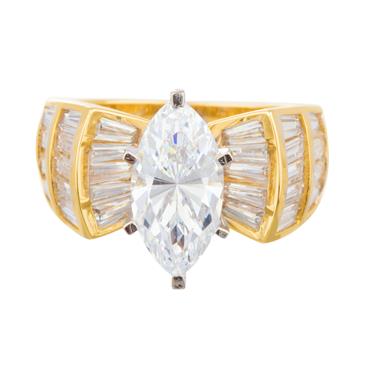 Forever Diamonds White Sapphire Engagment Ring in 14kt Gold