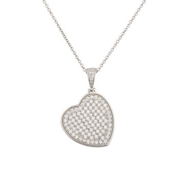 Forever Diamonds White Sapphire Heart Pendant in Sterling Silver