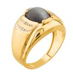 "Cats Eye" Ring with Accent Diamonds in 10kt Gold