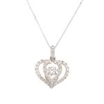 Forever Diamonds "Dancing Diamond" Heart Pendant in 14kt White Gold