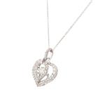 "Dancing Diamond" Heart Pendant in 14kt White Gold