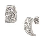 "J" Shaped Diamond Earrings in 10kt White Gold