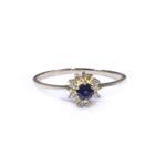 Forever Diamonds Blue Sapphire Accent Diamond Ring in 14kt Gold