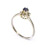 Blue Sapphire Accent Diamond Ring in 14kt Gold