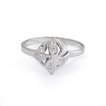 Forever Diamonds Antique Diamond Leaf Ring in 14kt White Gold