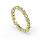 0.20CT TDW. Diamond Aquamarine Band in 14kt Yellow Gold